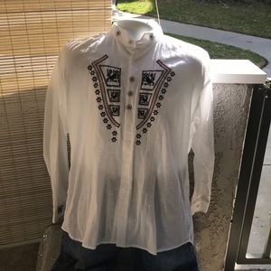 Embroidered Long Sleeves Button Up Shirt